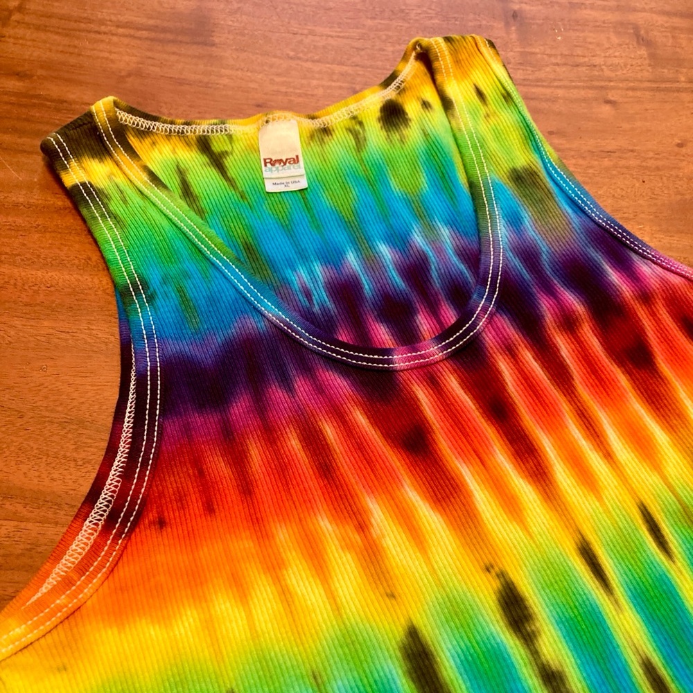 Psychedelic Tie-Dye Tank Top, XL